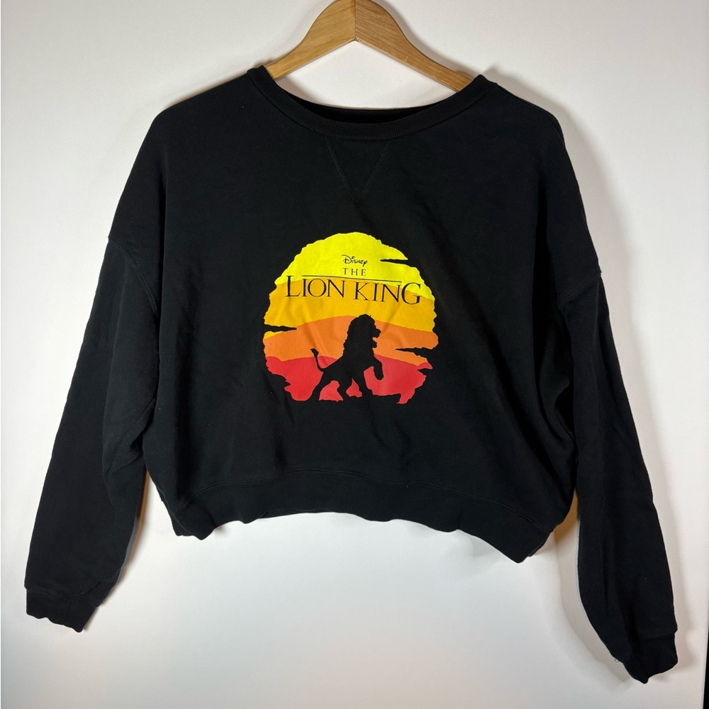 Women’s Disney The Lion King Crop Crewneck Sweatshirt Black XL